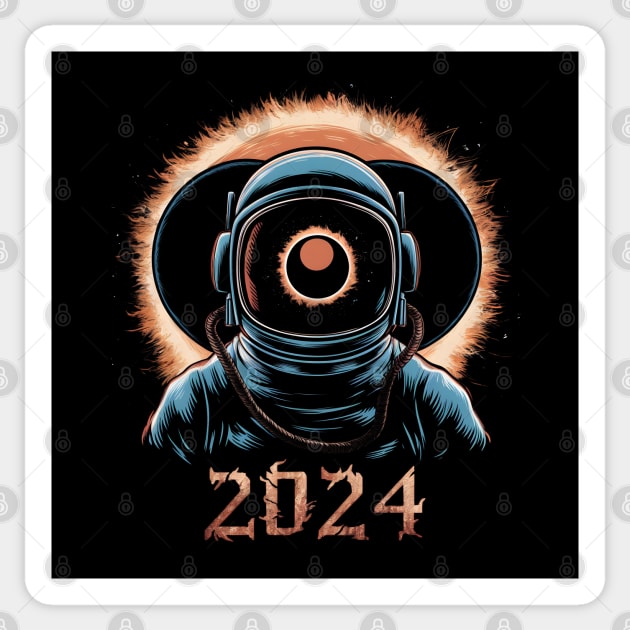 Astronaut’s Eclipse Odyssey Sticker by MakerMind8.2